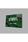 Suudi Arabistan Bayrağı Cam Tablo 4mm Dayanıklı Temperli Cam, Saudi Arabia Flag Glass Wall Art