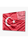 Türk Bayrağı Cam Tablo 4mm Dayanıklı Temperli Cam, Turkish Flag Glass Wall Art