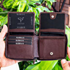 Garbalia Carole Hakiki Deri Fermuar Kilitli Unisex Cüzdan