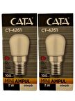 Cata CT-4261 2W 3200K (Günışığı) E14 Duylu Mini Led Ampul (2 Adet)