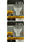 (2 Adet) Cata 8W (50W) 6500K (Beyaz Işık) GU10 Duylu Led Spot Ampul
