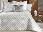 Melodie Çift Kişilik Yatak Örtüsü 4 Parça Krem Gri