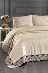 Çeyiz Diyarı Şal Çift Kişilik Yatak Örtüsü Bej