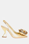 Katy Perry The Laterr Hıgh Kadın Altın Çiçek Detaylı Topuklu Ayakkabı
