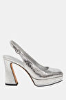 Katy Perry The Square Sling Kadın Gümüş Topuklu Ayakkabı