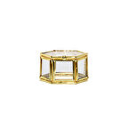 Kapaklı Cam Kutu Altıgen Altın