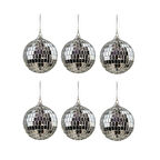 Yılbaşı Süsü Disko Topu Gümüş 6'lı 6 cm