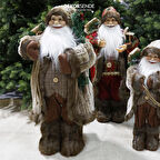 Kahve Kürklü Noel Baba 60 cm