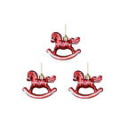 Yılbaşı Süsü 3'lü Atlı Karınca Kırmızı 6 cm