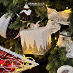 Yılbaşı Süsü Zikzak Hediye Kutusu Altın 15 cm