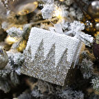 Yılbaşı Süsü Zikzak Hediye Kutusu Şampanya 12 cm