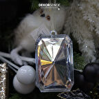 Yılbaşı Süsü Dikdörtgen Taş Süs Gri 10 cm