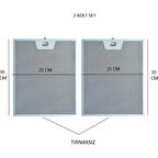 Bosch-Beko-Arçelik-Siemens-Vestel Aspiratör Yağ Filtresi 2 Adet Tırnaksız 25X30 cm