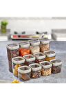 Ceronni Bonny Erzak Saklama Kabı 12Li Set 1,8 Lt 1 Lt 600 ml Bej