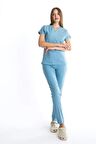 UÇAK MEDİKAL ALICE MAVİSİ CORE-FLEX KADIN LİKRALI CERRAHİ TAKIM-DOKTOR HEMŞİRE