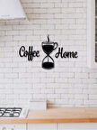 Coffee Home Temalı Lazer Kesim Ahşap Duvar Dekoru