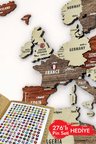 3d Ahşap Dünya Haritası Çok Katmanlı - Ingılızce