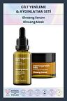 Cilt Yenileyici Aydınlatıcı Ginseng Bakım Serumu 30ml + Ginseng Maske 50ml Nemlendirici Bakım Seti