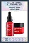 Aydınlatıcı Eşitleyici C+E Vitamin Serum 30ml + C Vitamini Maske 50ml Yenileyici Nemlendirici Set