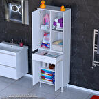 Kayra Banyo ve Mutfak Dolabı Çok Amaçlı Dolap Tek Çekmece 3 Kapak 3 Raf 6 Bölme 65x173x32,5 cm