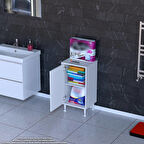 Efil Dolap Dar Alanlar İçin Çok Amaçlı Dolap 1 Kapaklı 2 Göz Raf Dolap 50x75x32,5 cm