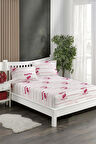 Cherry Baskılı Kumaş Lastikli Fıtted Yastıklı Çarşaf Seti