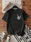 DE'CHARME Baskılı T-shirt - Siyah