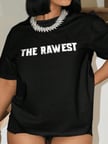 DE'CHARME Baskılı Oversize T-shirt - Siyah