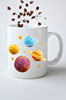 Renkli Galaxy Baskılı Kupa Bardak Porselen Çay Kahve Fincanı-6