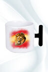 Taraftar Sarı Kırmızı Arslan Baskılı T Saplı Kupa Bardak Porselen Çay Kahve Fincanı