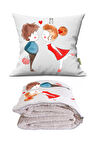Love 1 Tv Battaniyeli Opsiyonel Dekoratif Hediye Yastık