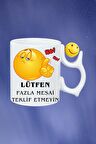 Mesai Sevmeyen Emoji Baskılı Smile Emoji Toplu Kupa Bardak Çay Kahve Fincanı