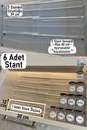 6 Adet Çekmece Içi Baharatlık Düzenleyici Organizer Pleksi Stant 30cm X 13cm (KAVANOZLARI HARİÇTİR)