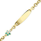 Altın Yeşil Çiçekli Kız Çocuk Künyesi (CKN0015)