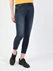 759 Lara Orta Bel Dar Paça Super Slim Fit Koyu Mavi Kadın Jean Pantolon Cl1048711