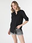 Antrasit Kadın Gömlek U.kol