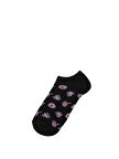 Baskılı Siyah Kadın Çorap