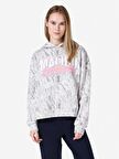 Normal Kesim Kapüşonlu Baskılı Gri Kadın Sweatshirt Cl1065957