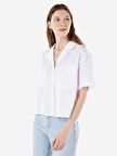 Beyaz Kadın Gömlek K.kol CL1068238