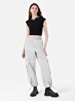 Normal Kesim Düşük Bel Geniş Paça Taş Kadın Pantolon