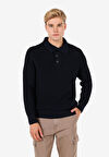 Regular Fit Polo Yaka  Erkek Lacivert Kazak