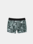 Modern Fit Baskılı Erkek Yeşil Boxer Cl1073727
