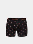 Modern Fit Baskılı Erkek Siyah Boxer