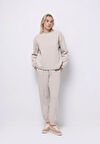 Regular Fit Orta Bel Düz Kadın Bej Eşofman Altı