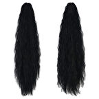 Tokalı Kabartılmış Dalgalı At Kuyruğu / Siyah /  (CLZ175)