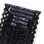 Yoğun Dalgalı 7 Parça Görünmez Yarım Ay Set %100 Gerçek Saç / 60cm