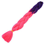Afro Örgüsü Ve Rasta İçin Sentetik Renk Geçişli Saç / Mor / Neon Pembe
