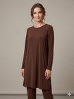 ON TRİKO Kadın Siyah Bisiklet Yaka Uzun Kollu Basic Tunik 71502