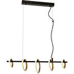 AVONNI AV-60359-5Y-BSY Sarı/Siyah Boyalı Modern Avize LED Metal Pleksi 80x20cm