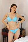 Giyim Kadın Destekli Sütyen Takım Mavi